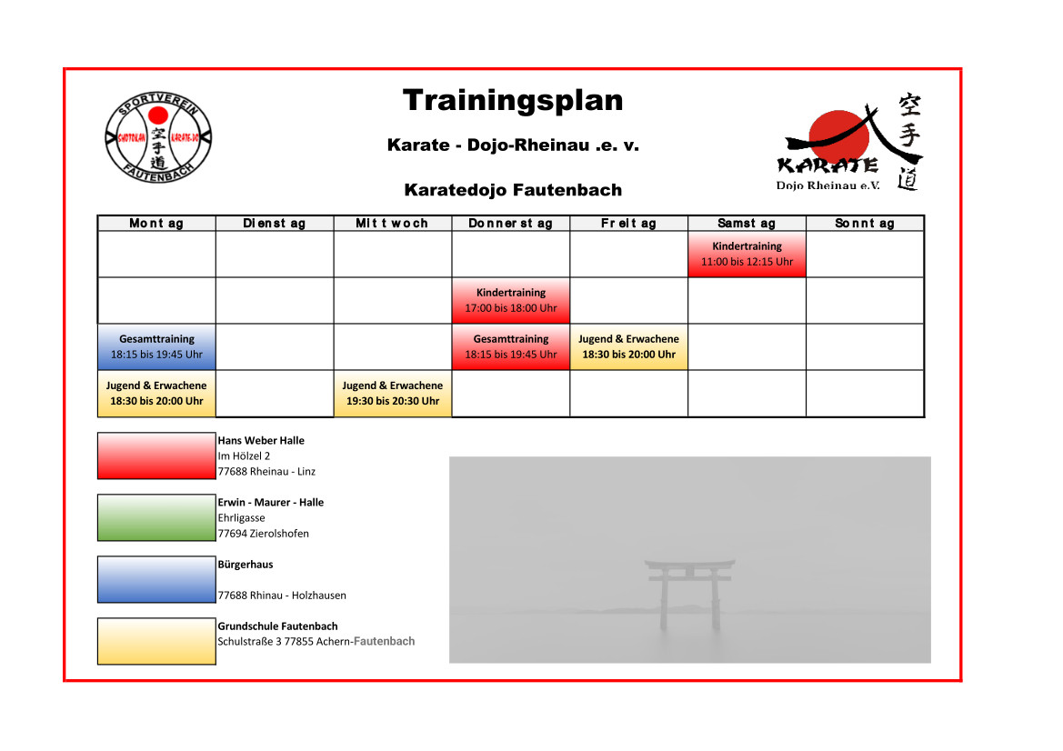 Trainingsplan